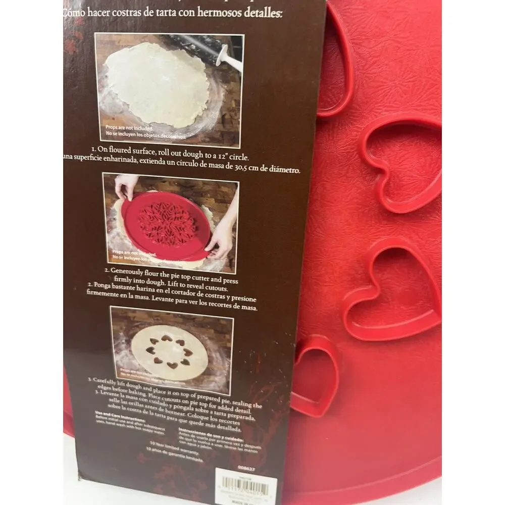 Nordic Ware Reversible Lattice & Hearts Pie Top‎ Cutter 12”